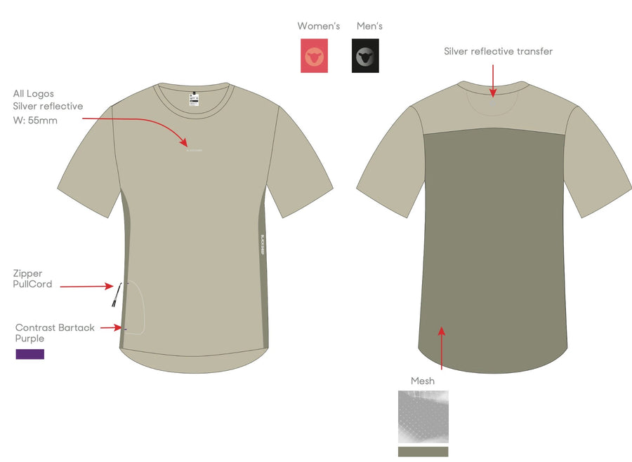 Technical flat of the Enduro Tee, front and back