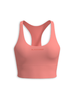 Women's Long Line Padded Crop - Super Coral