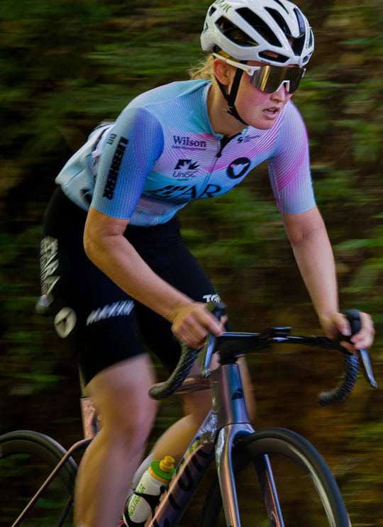 An ARA–Skip Capital rider racing